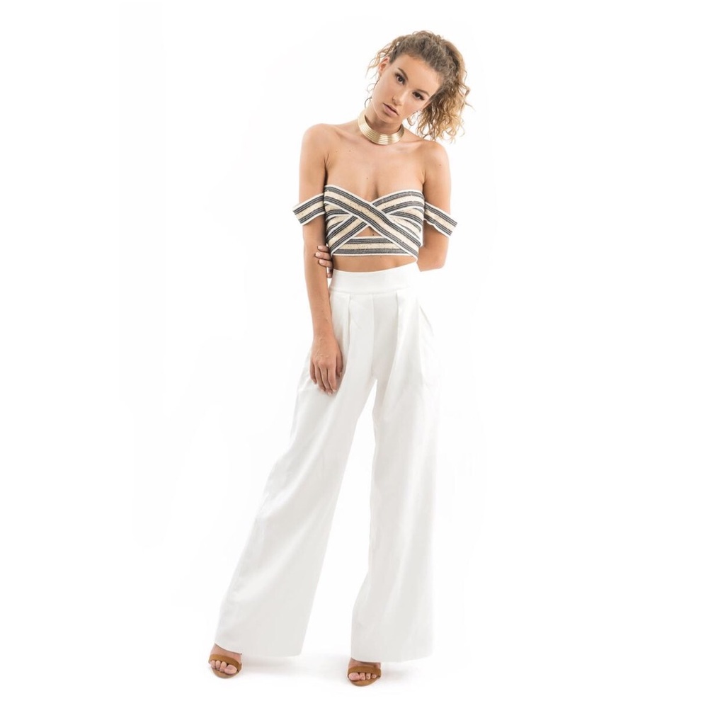 Ivory Wide Leg Trouser Pant - Picture 5 of 8